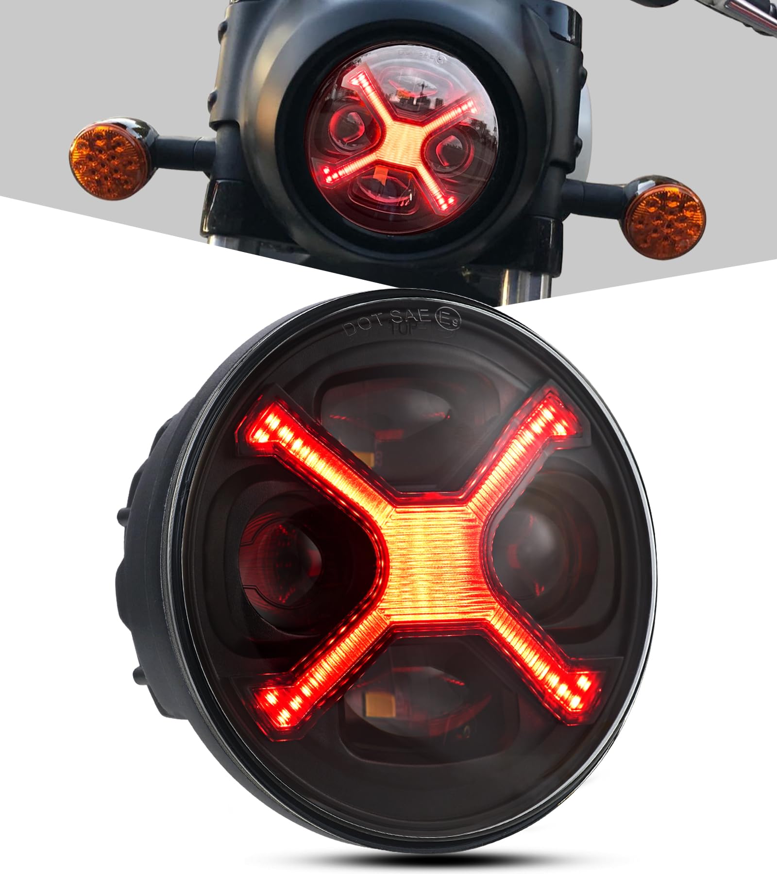 Amazon | PKEDUO 5-3/4 5.7インチ LED オートバイ ヘッドライト